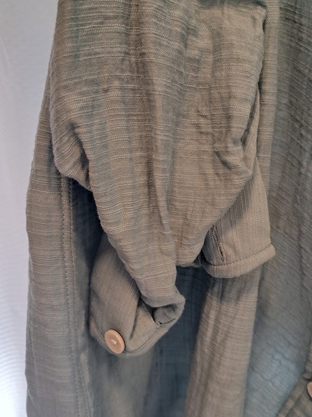Relaxed Sage Green Button-Down Shirt - Casual Women's Top - Picture 4 of 9